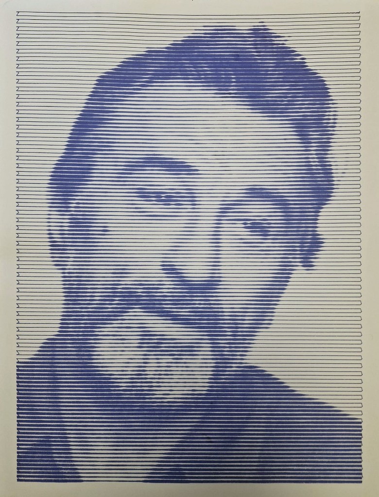 Portrait au motif zigzag