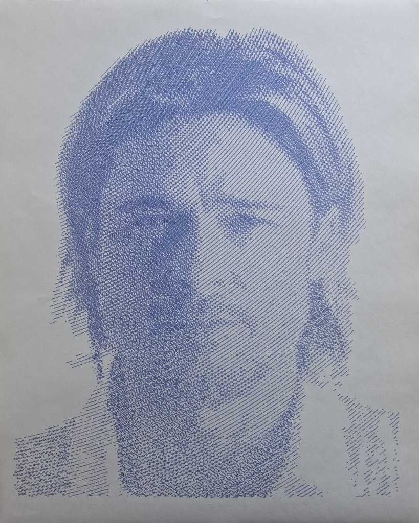 Portrait au stylo bleu
